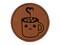 Cute Kawaii Hot Chocolate Round Iron-On Engraved Faux Leather Patch Applique - 2.5"